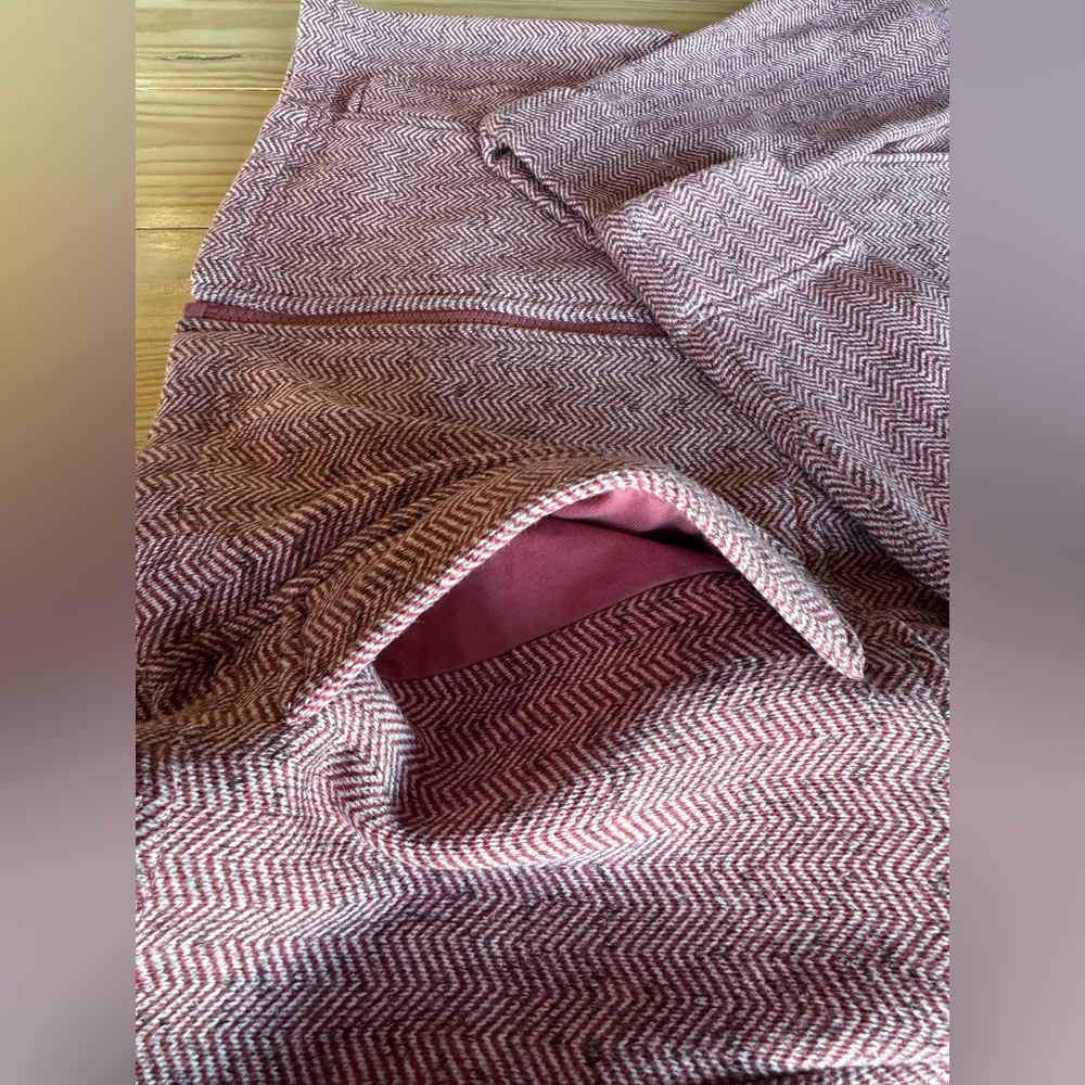 Lands' End Women's Pink Herringbone Full Zip Fleece Utility Jacket Size Large L - Picture 5 of 14